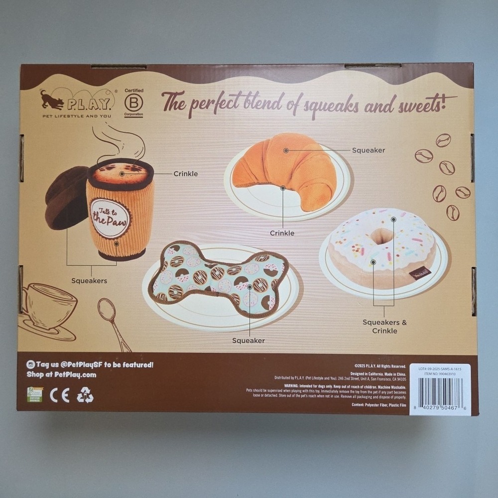P.L.A.Y Pet Plush Toys, Canine Café, 4 pc., Bundle - Picture 3 of 4